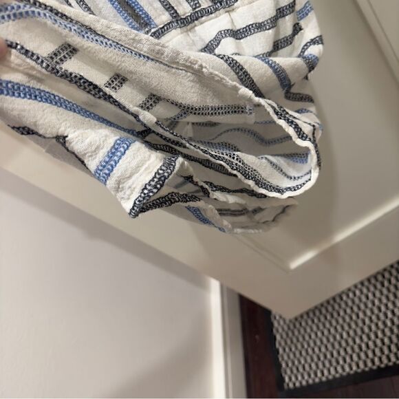 Blue/Black & oatmeal Striped Romper Size M - Picture 9 of 9